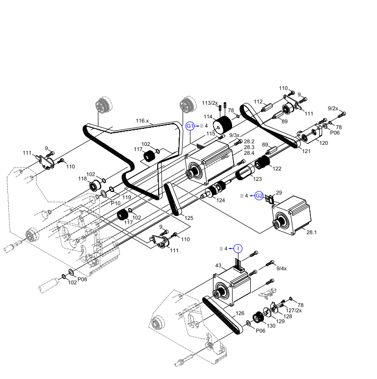 Right Hand Unit - Motors, Gear